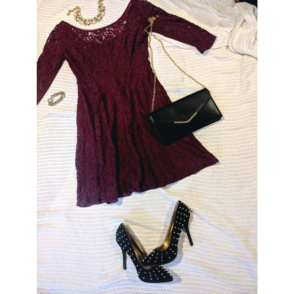 Dark Magenta lace dress